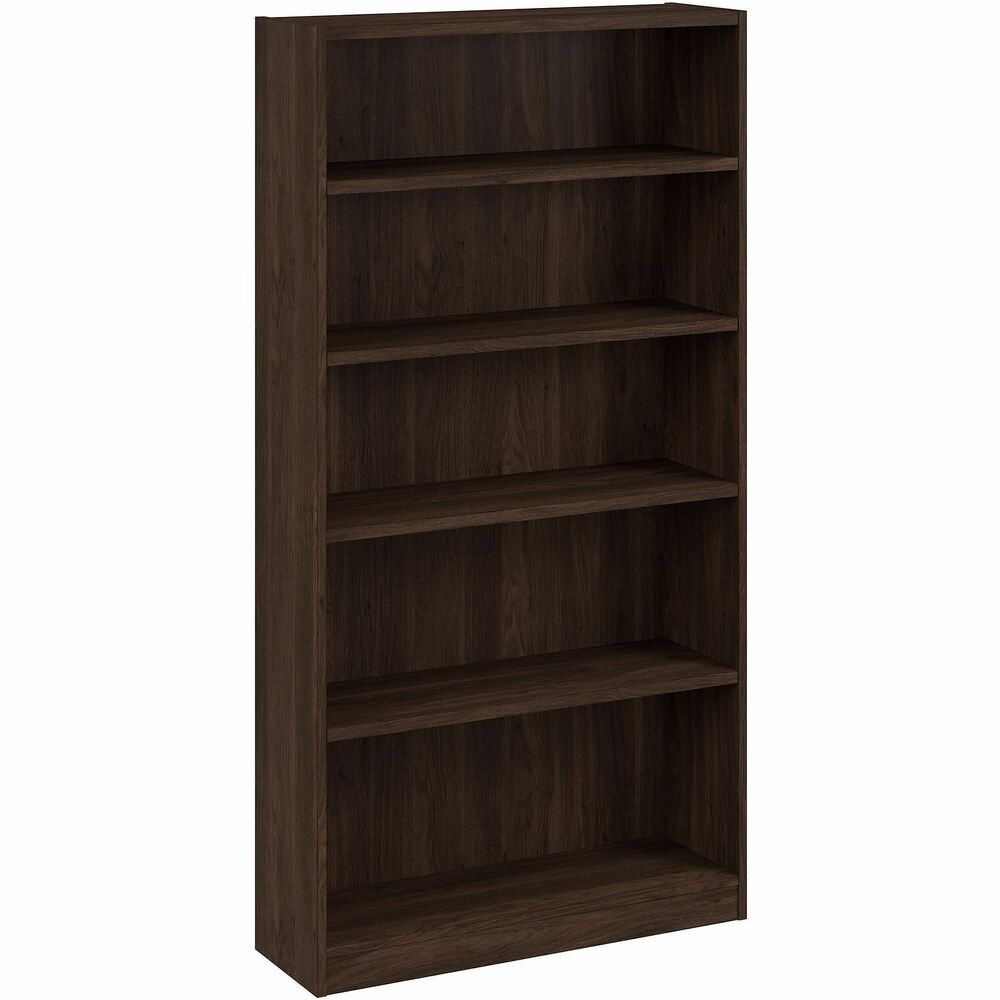 BSHVSB12453Z - Vista Tall 5-Shelf Bookcase offers a versatile storage and display solution for the home or office. It keeps any office or work space organized and clutter-free, adding a modern touch and extra storage where it's needed. Three adjustable shelves accommodate books and decorations of various sizes. Two fixed shelves give the vertical bookcase additional strength and stability. Large bookcase's 1" thick shelves support up to 50 lb. to store larger items like binders and photo albums without sagging over time. Bookshelf comes with wall-attachment hardware for family-friendly safety and stability. Smooth side panels allow two or more of the five-tier bookshelves to nest together seamlessly. Bookshelf is made of engineered wood with laminate and metal and plastic components. It is meticulously tested to meet or exceed ANSI/BIFMA quality standards for safety and performance.   