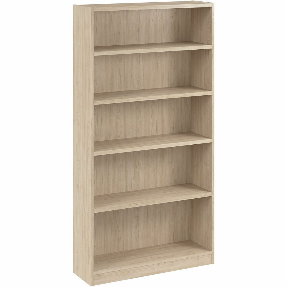 BSHVSB12479Z - Vista Tall 5-Shelf Bookcase offers a versatile storage and display solution for the home or office. It keeps any office or work space organized and clutter-free, adding a modern touch and extra storage where it's needed. Three adjustable shelves accommodate books and decorations of various sizes. Two fixed shelves give the vertical bookcase additional strength and stability. Large bookcase's 1" thick shelves support up to 50 lb. to store larger items like binders and photo albums without sagging over time. Bookshelf comes with wall-attachment hardware for family-friendly safety and stability. Smooth side panels allow two or more of the five-tier bookshelves to nest together seamlessly. Bookshelf is made of engineered wood with laminate and metal and plastic components. It is meticulously tested to meet or exceed ANSI/BIFMA quality standards for safety and performance.   