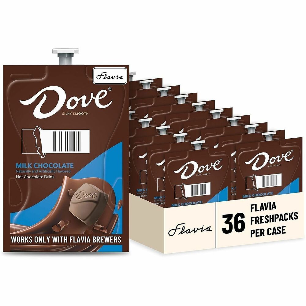 LAV48720 - Silky smooth, delicious hot chocolate is made with the finest ingredients, including real chocolate liquor. Indulge yourself in an unforgettable chocolaty Dove experience. Each Freshpack contains the exact amount to brew a perfect single cup of hot chocolate and acts as the brew chamber for your drink so your cup never tastes like the last beverage that was brewed. Freshpacks are used in Flavia Creation 150, Creation 200 and Creation 500 (all sold separately). Simply slip the pouch into the pack door, and the machine pierces the pack seal to create your delicious beverage. For single-serve sustainability, innovative pouches are 100 percent recyclable through Terracycle.