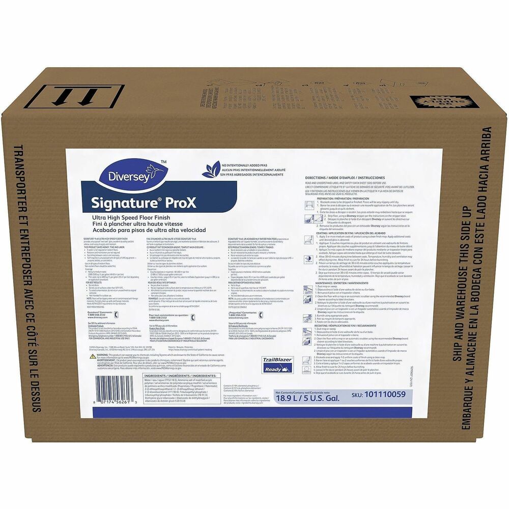 DVO101110059 - Signature ProX Ultra High Speed Floor Finish is the floor finish solution for "wet look" appearance throughout your establishment - for floor care that's simply brilliant.