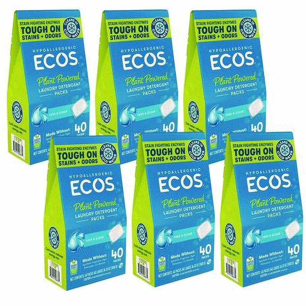 EOP963706 - Laundry without the plastic bottle! ECOS Laundry Detergent Packs are a sustainable and convenient all-in-one laundry solution. Skip the drippy mess and measuring of traditional liquid laundry detergent - simply drop in one pack per load.