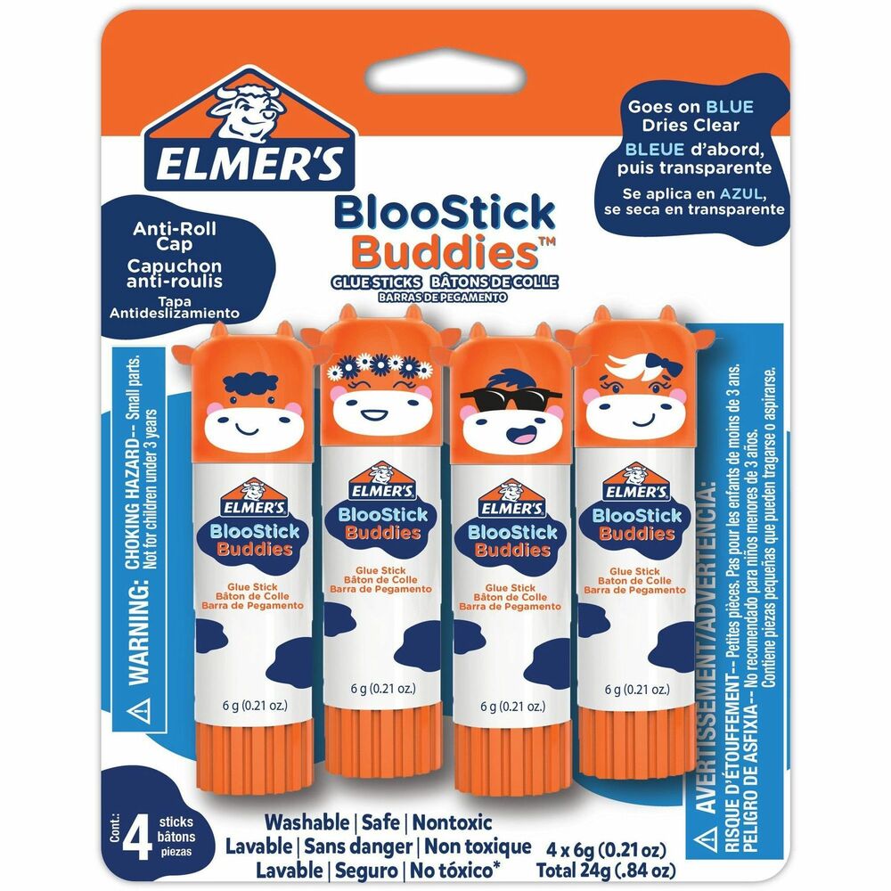 EPI2213740 - Assemble school projects, crafts, decorations and more with this nontoxic adhesive. Disappearing formula goes on with a visible blue so it is easy to see when applying and helps with application precision. Then, it dries clear. Characters on the stick bring fun to the classroom and crafting. Anti-Roll Cap helps prevent lost caps and dried out glue sticks.