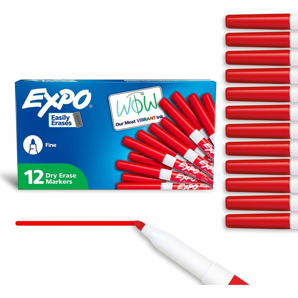 SAN86002A - Capture ideas, share information and organize life with vivid, EXPO Dry-Erase Markers. This vibrant marker collection helps everything come across clearly - from big ideas to fine details. Presentation markers are made for the whiteboard and beyond with ink that pops on glass, acrylic and other clear, nonporous surfaces. They're perfect for planning, presentations, lessons, calendars, home organization and more. Plus, the wide color range of these whiteboard markers adds versatility and personalization to any of your marking. Accent with a colorful doodle or sketch if you're a teacher or parent. Fine tip creates accurate, detailed lines. With an EXPO eraser or dry cloth, the ink erases cleanly and easily so no wasted time in any brainstorm session. Low-odor markers are great for classrooms, offices and homes. More from the Manufacturer