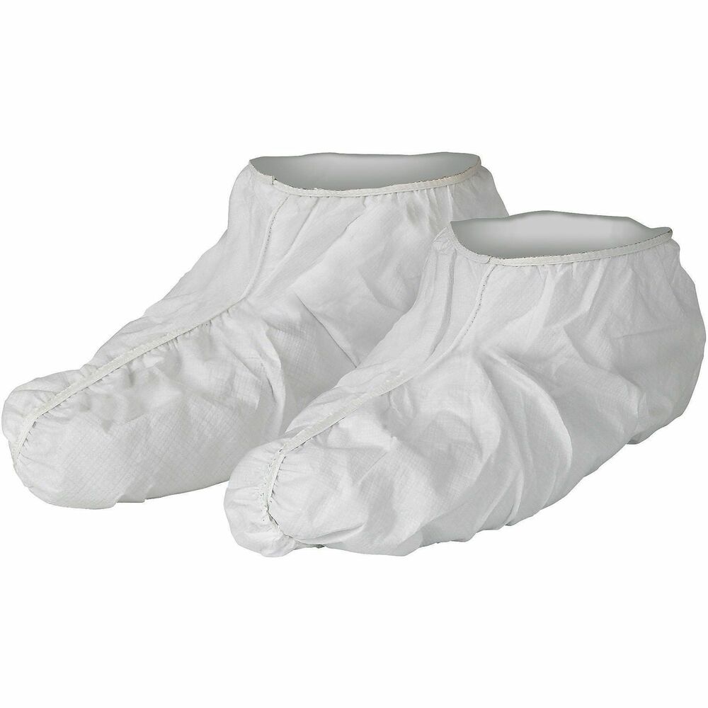 ANS27000 - Made of breathable, microporous film, A40 Liquid and Particle Protection Shoe Covers keep out debris, nonhazardous liquid chemicals and dry particulates. They pass NFPA 99 for anti-static materials and ASTM F1670 for penetration of blood and bodily fluids. Ultra-sonic bonded seams, elastic opening and seamless sole provide extra strength and ensure durability. Use in liquid handling, pharmaceutical manufacturing, general manufacturing and more. One size fits all so shoe covers can be used by most.