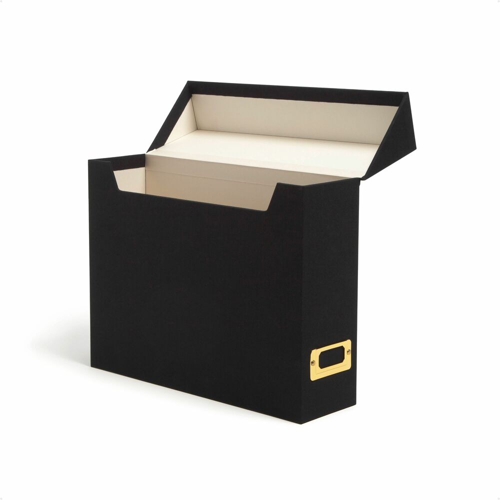 SMD70233 - Subtle and sophisticated storage-the Smead Flip Top File Box provides efficient upright organization with a refined touch. Featuring an attached protective lid and a gold metal nameplate for easy labeling and identification, it makes an excellent organizational solution. Keep loose items tidy on your desk, counter, or shelf while adding decorative neutral accents to your space. Measuring 10" x 3.7" x 13" , this file box fits standard letter-size papers. Perfect for desk, counter, or shelf use, its sleek design adds elevated organization to any office or home. Pair multiple boxes side-by-side for a cohesive, clutter-free look that is as practical as it is chic.