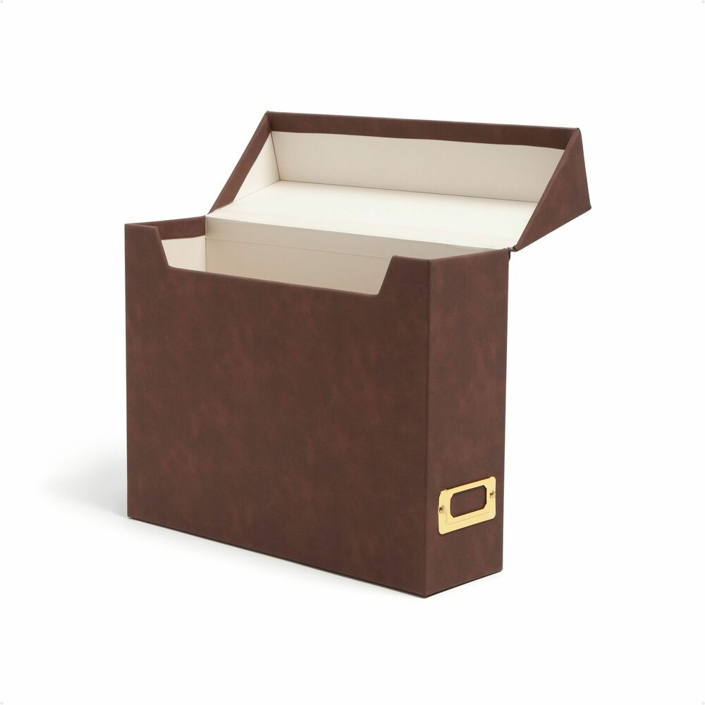 SMD70234 - Subtle and sophisticated storage-the Smead Flip Top File Box provides efficient upright organization with a refined touch. Featuring an attached protective lid and a gold metal nameplate for easy labeling and identification, it makes an excellent organizational solution. Keep loose items tidy on your desk, counter, or shelf while adding decorative neutral accents to your space. Measuring 10" x 3.7" x 13" , this file box fits standard letter-size papers. Perfect for desk, counter, or shelf use, its sleek design adds elevated organization to any office or home. Pair multiple boxes side-by-side for a cohesive, clutter-free look that is as practical as it is chic.