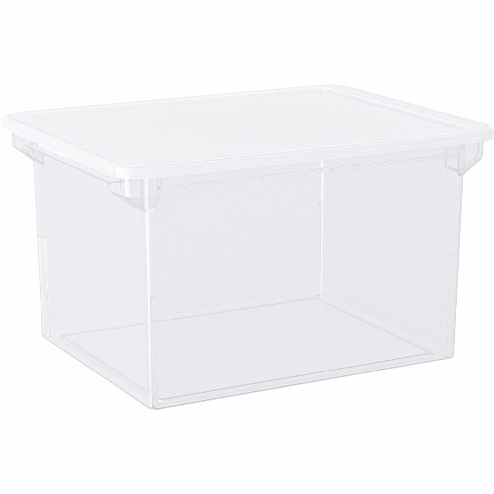 STX61539U04C - File tote is moisture-resistant to protect your files from damage. It holds letter-size and legal-size hanging files and folders - up to 3,500 sheets of paper. Capacity is 9.25 gallon and 35 lb. Comfort grip edges make it easy to carry. With a snap-on lid and locking handles, your contents remain secure through any tosses and tumbles. Say goodbye to flimsy cardboard boxes and upgrade to this durable, reliable storage tote.