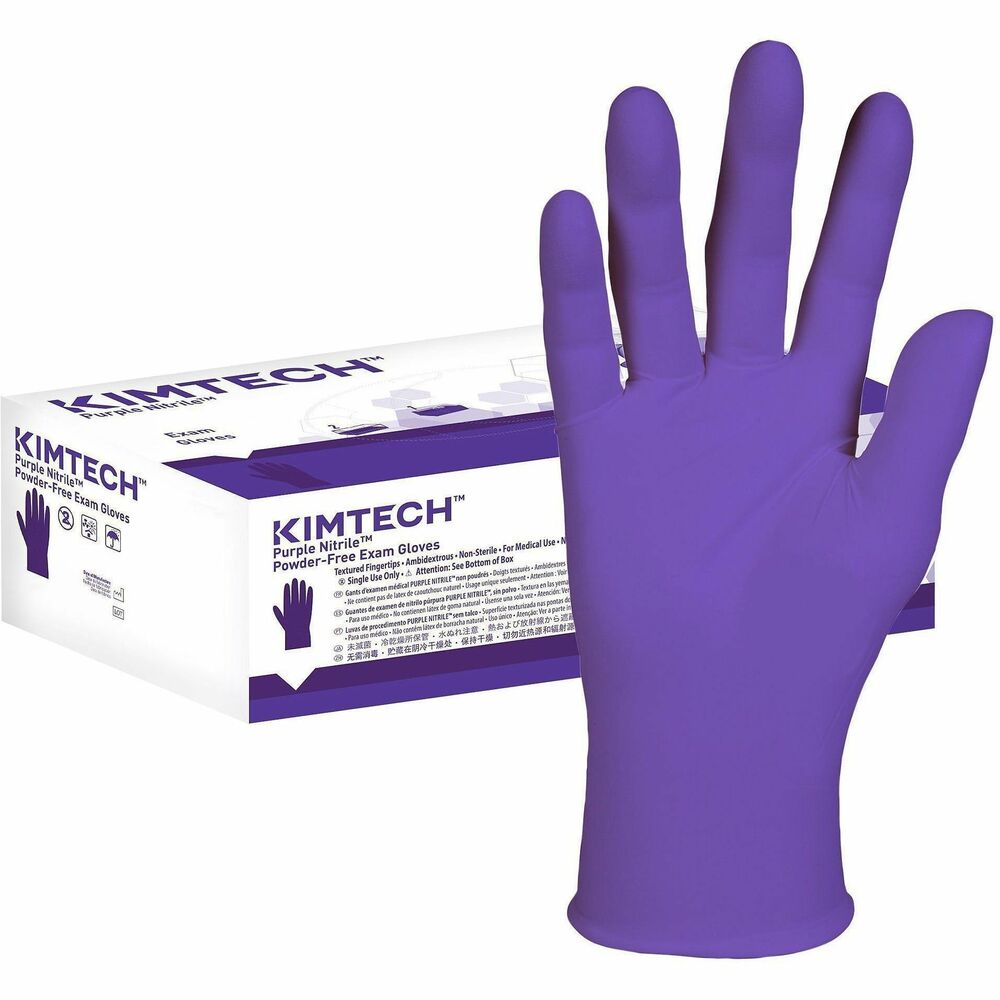 ANS55084 - Purple Nitrile Exam Gloves are made from highly durable nitrile polymer and protect against incidental splashes. 5.9 mil thick nitrile gloves provide reliable protection. Because 9.5" long gloves are ambidextrous, you can quickly grab a single glove for either hand. Gloves are powder-free are not made with natural rubber latex. Textured fingertips improve grip and dexterity to better perform sensitive tasks. Beaded cuffs make gloves easier to don and prevent roll-down. Gloves are cleared for use in chemotherapy treatments and have an AQL of 1.0, exceeding the ASTM AWL 2.5 standard. Exam gloves can be recycled through The Right Cycle Program.