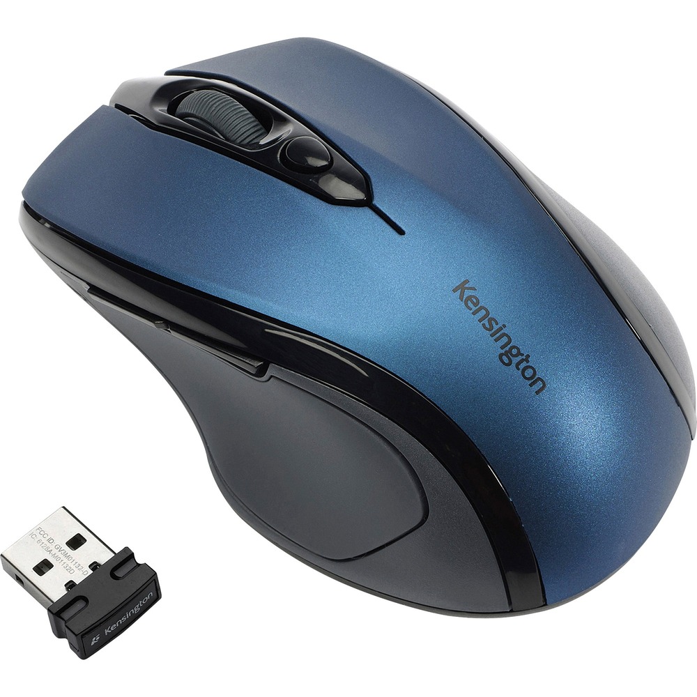 KMW72421 - The Kensington Pro Fit Mid-Size Wireless Mouse provides users with clutter-free productivity for a desktop PC. And it complements mobile laptop usage for travel with a storable nano receiver. The ergonomic, right-handed design with a high-definition optical sensor offers precise and responsive control. The Pro Fit Mid-Size Wireless Mouse is built to last with a limited lifetime warranty.