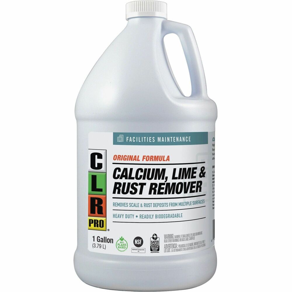 JELFMCLR1284P - Calcium, Lime and Rust Remover delivers a fast, effective way to remove calcium, lime and rust deposits. As one of the top lime and rust removers, this industrial-strength, multipurpose cleaner is part of the EPA's Safer Choice Program recognizing the product as a safer alternative to traditional chemicals. It is NSF-registered and approved for use in food processing, food storage and foodservice facilities. Cleaner quickly removes calcium, lime, hard water deposits, soap scum, discoloration and dirt. Versatile formula is perfect for use on plastic, ceramic tile, glass, stainless steel, faucet/shower fixtures, shower doors, fiberglass, toilet bowls and sinks. Formula contains no bleach, ammonia or phosphorus.
