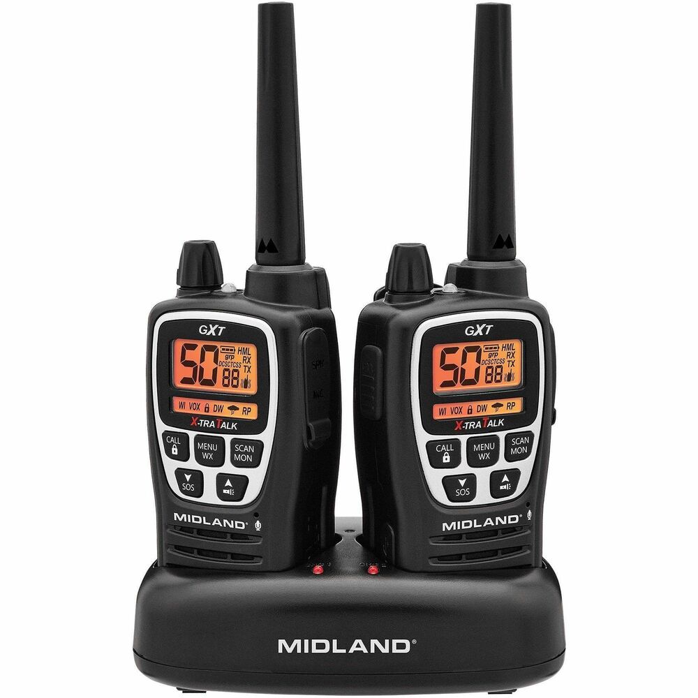 MROGXT3000 - GXT3000 GMRS Walkie Talkies ensure quick, clear and constant communication between you and your team. Long-lasting radios offer up to 27 hours of battery life and a convenient, 4-hour rapid charge with USB-C cord. Repeater-capable radios can access repeater channels for extended range - no cable needed. Light the way in darker areas with the integrated LED flashlight for more universal radio use. Waterproof radios meet all requirements for an official JIS4 rating except when using an accessory. Additional features include NOAA Weather Radio with scan and alert technology, VOX hands-free voice activation, vibrate alert and headphone jack. 