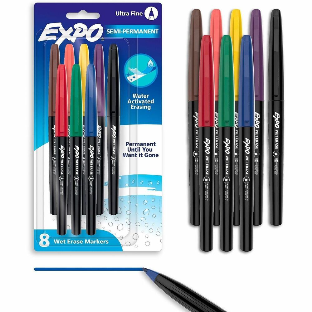 SAN2134345B - Adapt and evolve your ideas with ease using EXPO Wet-Erase Markers. Their marks are permanent until you want them gone. Smudge-free ink stays put when dry, but with water-activated erasing technology, they wipe clean with water. Ultra-fine tip markers are great for precision and clarity. Use these markers for adding details and embellishments to your calendar or marking on small spaces whether on glass, whiteboards and other nonporous surfaces.Rebate: $25 Visa Card w $75 Sharpie & Expo Buy View Rebate Details