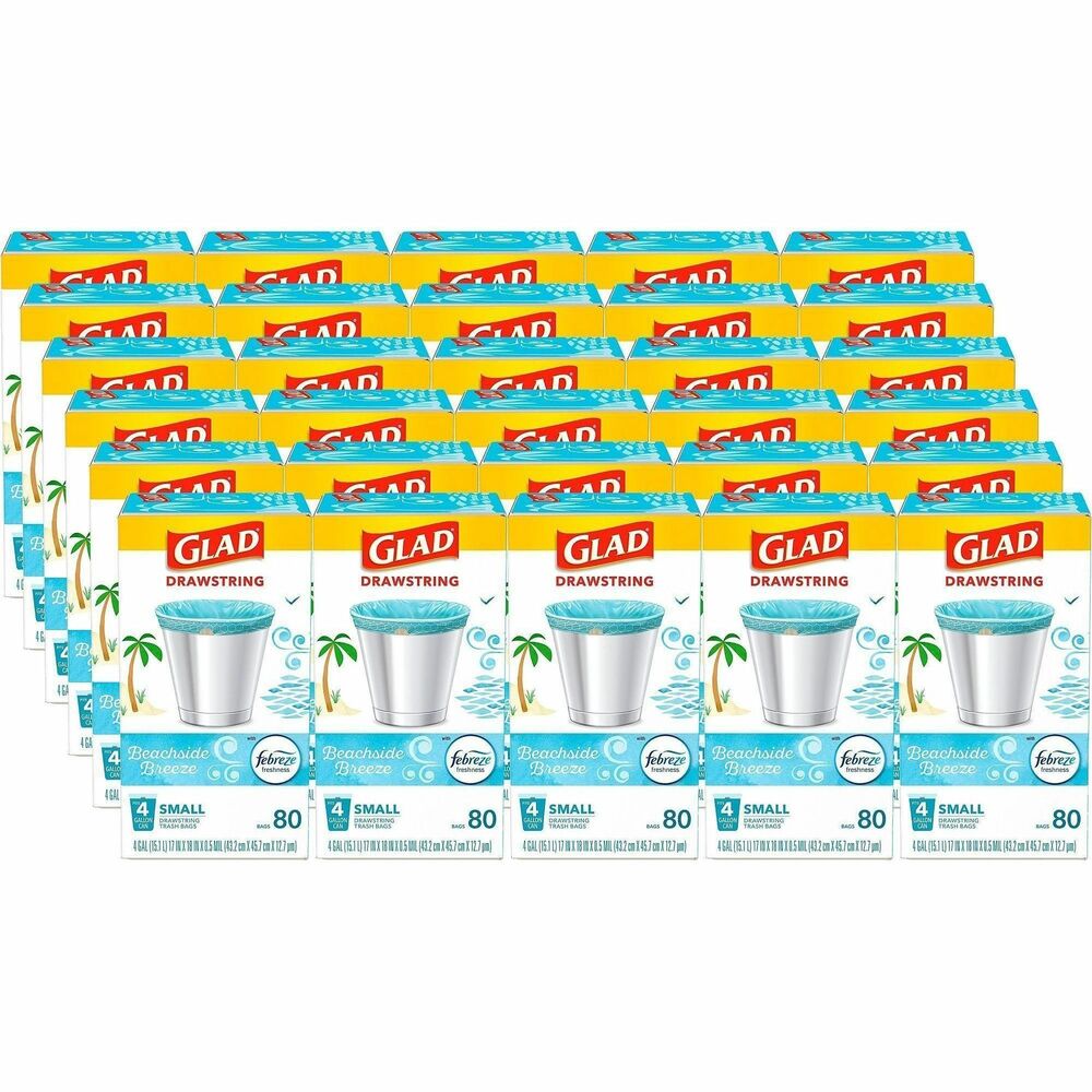 CLO79155 - Odorshield Drawstring Small Trash Bags with Febreze provide strength plus odor control to keep your home smelling fresh. Use odor-neutralizing trash bags in your bathroom, kitchen, home office, bedroom and more. 