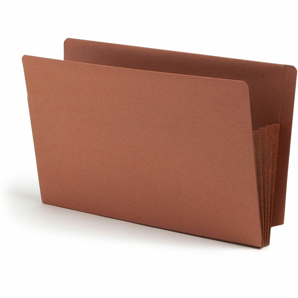 SMD74780 - File pockets won't rip out even when pulled from the shelf by the gusset. Gusset is fully lined with tear-resistant material. Pocket expands 3-1/2". It also has special rollover reinforcement at the top and extends into the front and back panels twice as far as standard file pockets. Super-heavyweight, front and back panels provide rigid support and have a hidden reinforcement strip at the point of greatest stress. Extra-wide design accommodates standard-size, top-tab file folders to create a complete client file. Legal-size file pockets have end tabs and are made of redrope stock. More from the Manufacturer