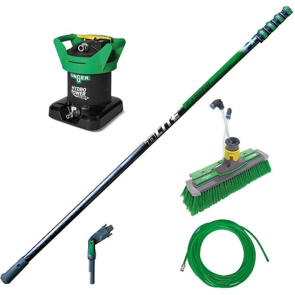 UNGUNLK1 - HydroPower Ultra professional window cleaning equipment is the easiest and most efficient system on the market. HydroPower Ultra is the fastest, safest, and most efficient way to clean outdoor glass surfaces, leaving a spot-free finish.nLITE Carbon Composite Pole20 ft. pole recommended for working heights of up to 24.5 ft.Longest lasting pure water system with 30% more pure water output.Exceeds standard DI filter efficiency, performance, workflow and comfort thanks to these features: FloWater Technology; KeyLock Resin Bags; FastLock OpeningProduces commercial grade zero TDS (Total Dissolved Solids) purewater for site glass cleaning and other applications that utilize deionized water.KeyLockfeature assists with proper resin installationFloWater Technology isan innovative water distribution system that ensures more efficient water flow through the entire vessel, improving resin efficiency and increasing its lifetimeFastLock Opening for easy and quick opening and locking of the filter. Safe, self-locking mechanism features a pressure release valve