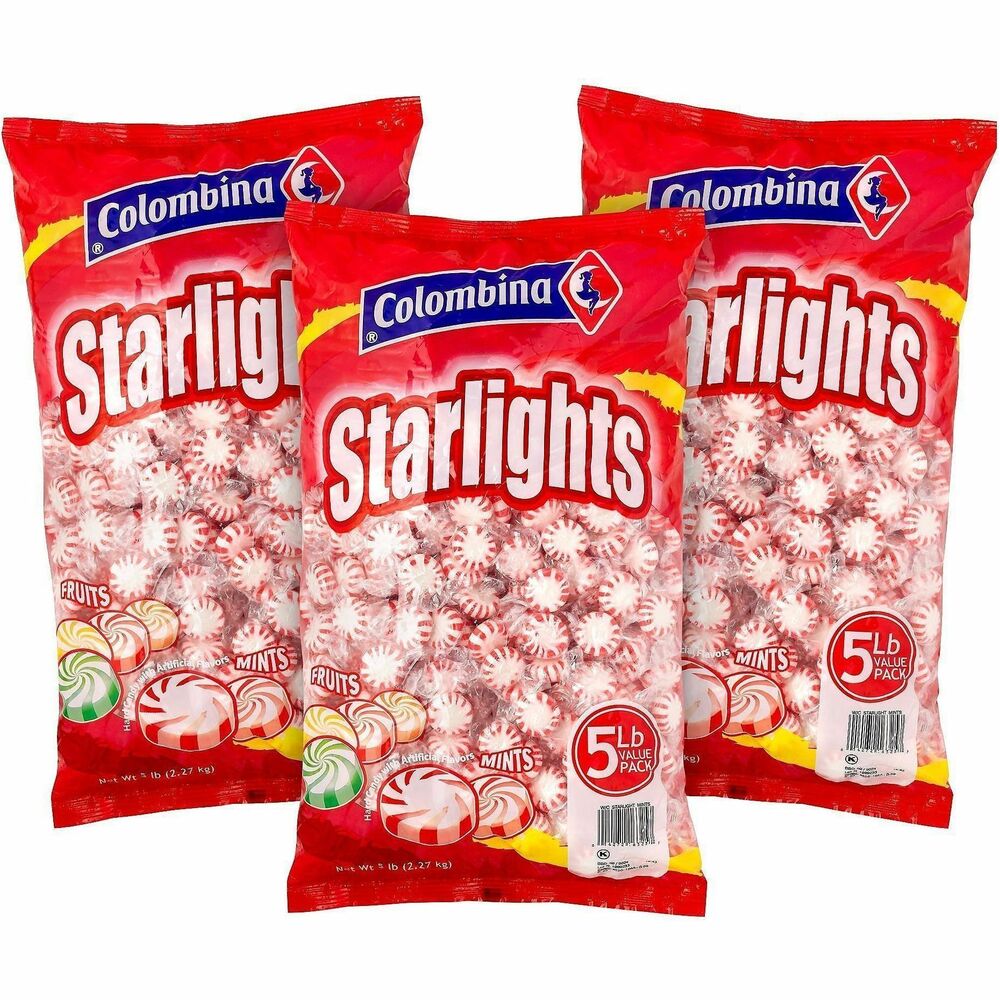 GRR60004061 - Individually wrapped red and white Peppermint Starlight Mints with a white center are the perfect after-dinner palate cleanser and a great sweet treat anytime. They're perfect for the candy dish, holiday crafting and more. Keep a bowl on hand to offer guests a refreshing burst of minty flavor.   