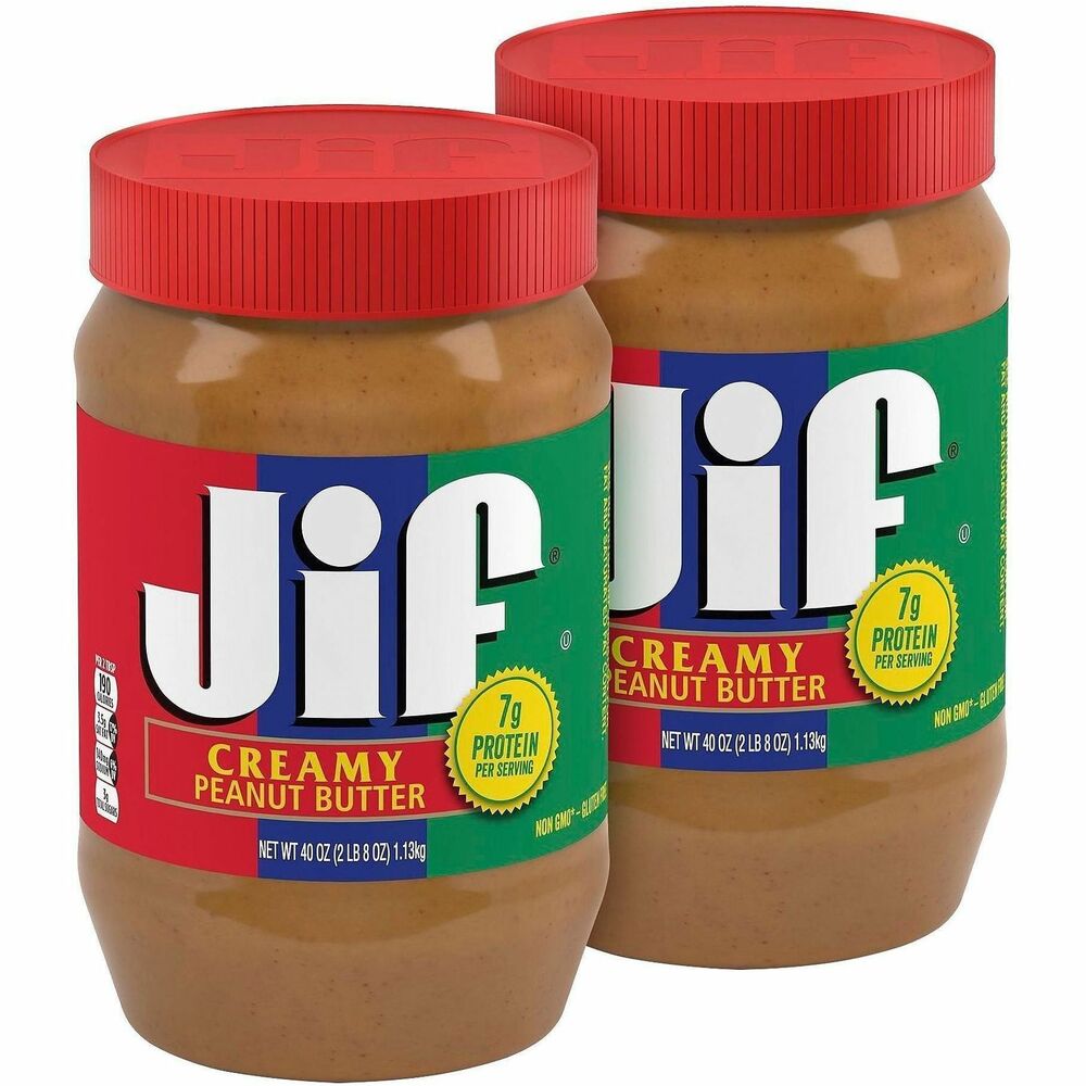 GRR30700227 - Enjoy this 40 oz. Jif Creamy Peanut Butter for a classic pairing with jelly or as a healthy snack with veggies or fruit. Smooth, creamy peanut butter is made with fresh-roasted peanuts everyone will enjoy. It's ideal for a variety of recipes like sandwiches, backing or just eating on its own. Large 40 oz. jar contains 34 servings and 190 calories per serving. Gluten-free recipe is a good source of protein with no trans fat or cholesterol.