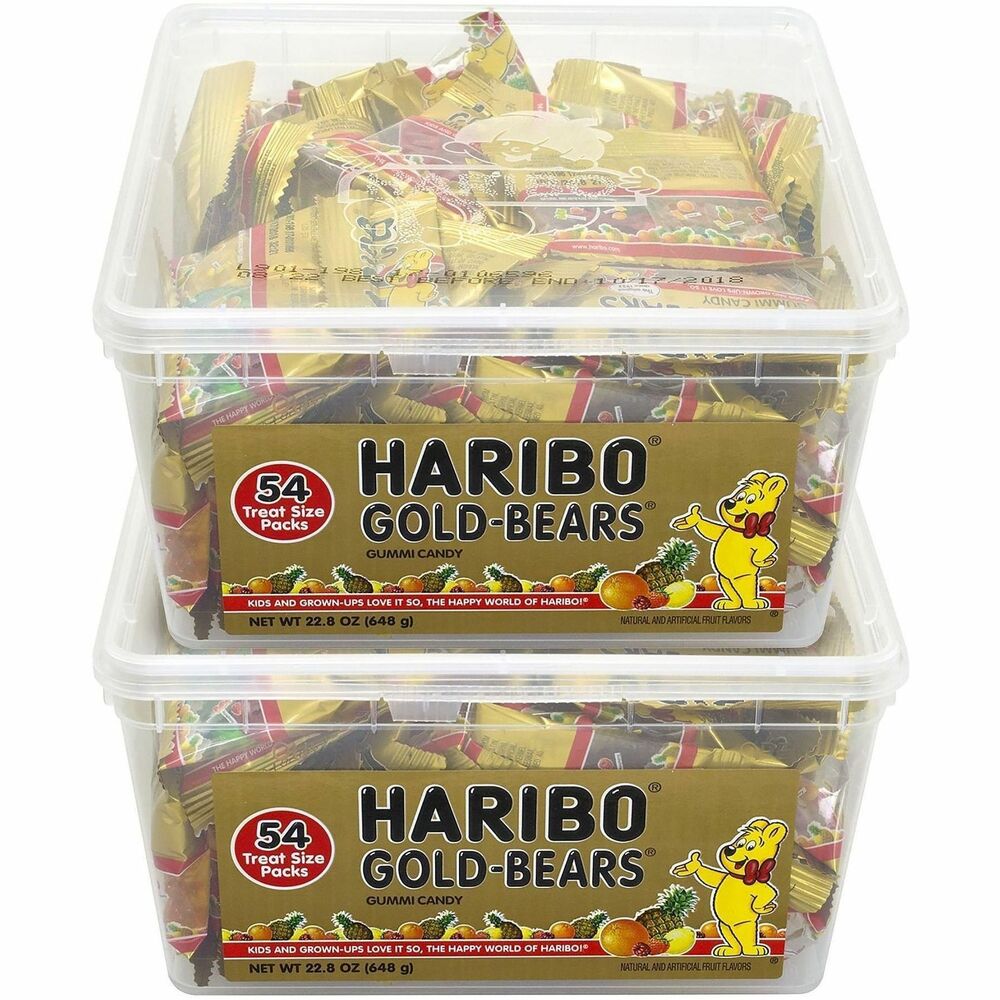 GRR60004073 - Haribo Gold Gummi Bears are bursting with fruity flavor. Grab a handful of these soft, assorted colored gummies and enjoy the classic Haribo flavor. 0.4 oz. pouches are the perfect serving for a sugary treat. Whatever the occasion, Haribo Gold Gummi Bears are the solution.   