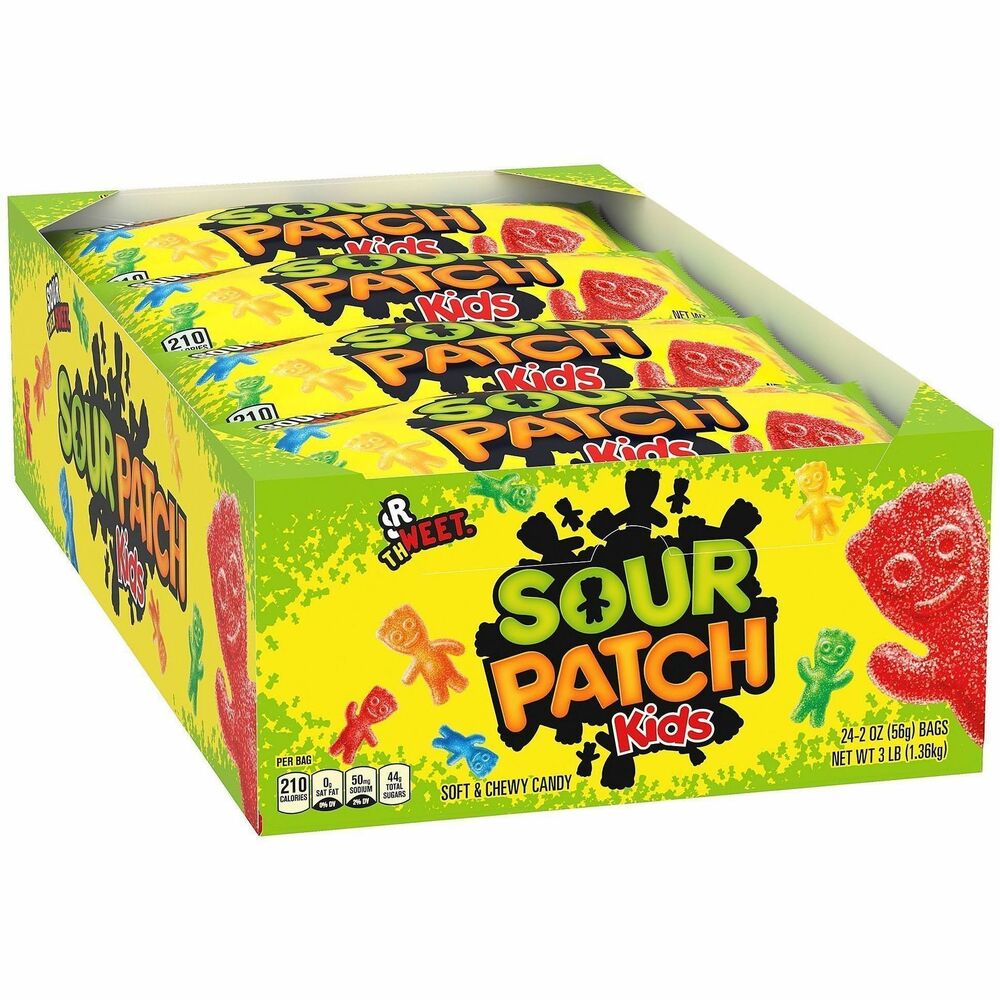 GRR30400006 - Sour Patch Kids Sour Candies are the perfect afternoon pick-me-up. Chewy, sugar-sanded candies are bursting with delicious fruit flavors. 2 oz. pouches are great for vending machines, fundraising or even your next party or event. The classic flavor of Sour Patch Kids is something you can't pass up.   