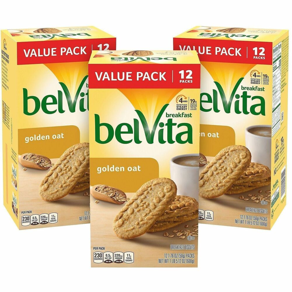 GRR30700147 - Belvita Breakfast Biscuits deliver a combination of specially selected ingredients and are created with a carefully controlled baking process that helps preserve the integrity of the grain. Carbohydrates from the grain are slowly released in your body, providing nutritious, long-lasting energy to help fuel your body up to four hours. Enjoy them as part of a balanced breakfast with a serving of low-fat dairy and fruit. These nutritious biscuits are made with high-quality and wholesome ingredients to help fuel your morning.