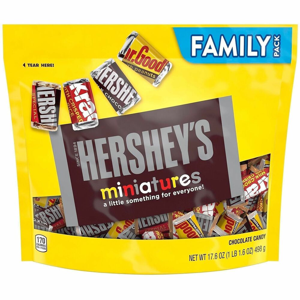 GRR24600427 - Chocolate lovers will cheer for these classic candies. This assortment of miniature-size chocolate bars offers Hershey's Milk Chocolate Bars, Hershey's Special Dark Mildly Sweet Chocolate Bars, Krackel Chocolate Bars and Mr. Goodbar Chocolate Candy with Peanuts. Individually wrapped chocolates are perfect for sharing, gifting or simply keeping your candy dish stocked with favorites.   