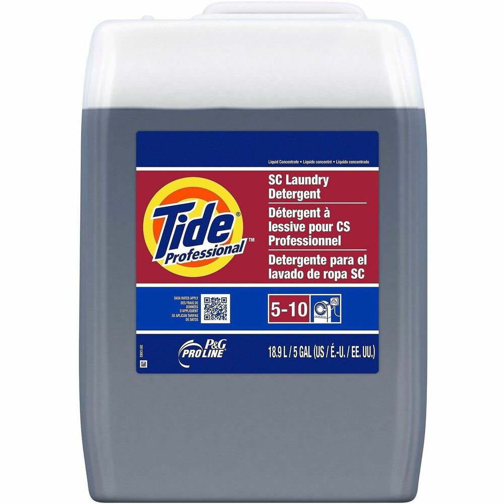 PGC70672 - Tide Professional Laundry Detergent is formulated for professional use and cleans up to 129 loads of laundry. Commercial liquid detergent is effective on tough stains businesses encounter every day, removing them in a single wash. It works across different types of businesses, including foodservice, hospitality, healthcare and more, in commercial and residential machines.