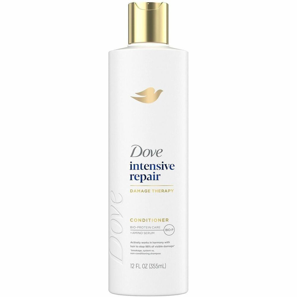 UNI03305 - Dove Intensive Repair hair conditioner restores with every wash. Hair appears 10 times stronger when using a conditioner. Specially engineered formula with Glutamic Amino Serum stops 98 percent of visible hair damage due to breakage. 