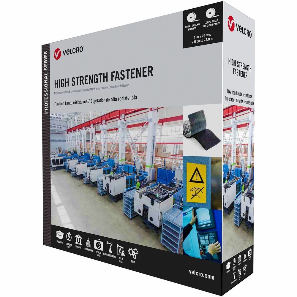 VEK31308 - High-Strength Fastener lets you complete mounting projects in demanding environments with ease. Use in areas with vibration, dust or more extreme temperature variation. When used indoors, hook-and-loop closure with medium profile delivers two times the strength of General-Use Fasteners. Adhesive works suitably for a wide range of substrates and temperatures (140 degrees Fahrenheit). 