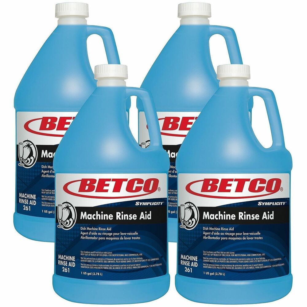 BET2617400CT - Symplicity Machine Rinse Aid delivers rapid sheeting for spot-free drying in both low and high temperature dishwashers. Low-foaming surfactant formula provides superior drying performance and eliminates alkaline and hard-water deposits.