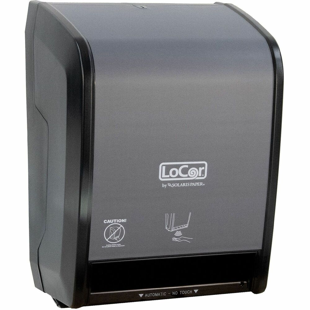 SOLD68002N - Next Generation Electronic Hard-Wound towel dispenser delivers a superior hygienic solution to restrooms. State-of-the-art electronic circuitry provides efficient, touchless dispensing. High-capacity towel system reduces change outs for higher user satisfaction and less frequent maintenance. Specialized sensor and LED light allow several settings and indications, including: no paper, low paper, losing power, low battery paper length and paper save mode. Simple-to-use design lets you easily reload paper, change batteries and switch settings. System accommodates LoCor roll towels measuring 7" and 8" wide. Optional AC adapter can replace battery power (sold separately).