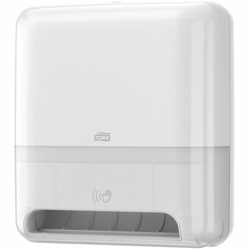 TRK5511204 - Tork Matic Hand Towel Toll Dispenser helps improve hand-drying efficiency with hygienic one-at-a-time automatic dispensing. It cuts waste and serves more guests. The touchless design reduces touchpoints and germs. This sleek, high-capacity dispenser is low maintenance, which is ideal for medium-high-traffic washrooms. The top opening is lockable for ensured security. An LED refill indicator and viewing window allow easy maintenance.