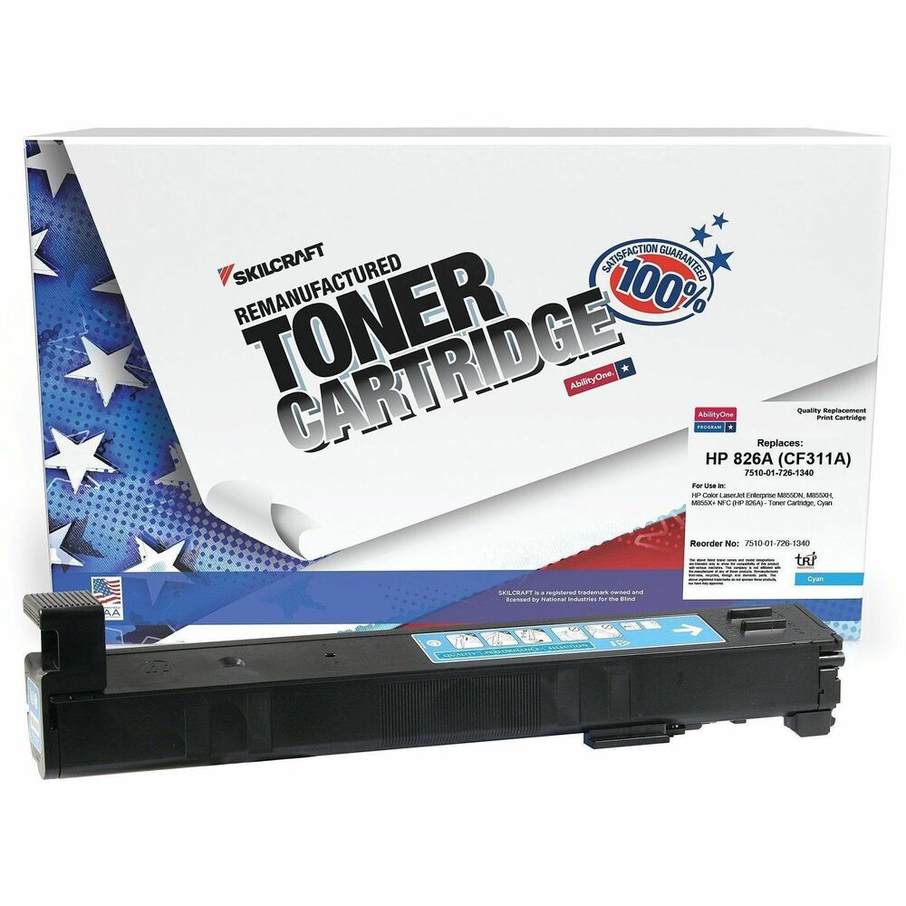 NSN7261340 - Remanufactured toner design uses precision color cartridge technology to meet HP standards for page yield, image quality and color precision. Toner fits HP LaserJet Enterprise M855DN, M855XH and M855X + NFC. Cartridges meet ISO 14001 recycling standards and meets Executive Orders 13415 and 13423. Manufactured in the U.S.A and TAA-compliant.