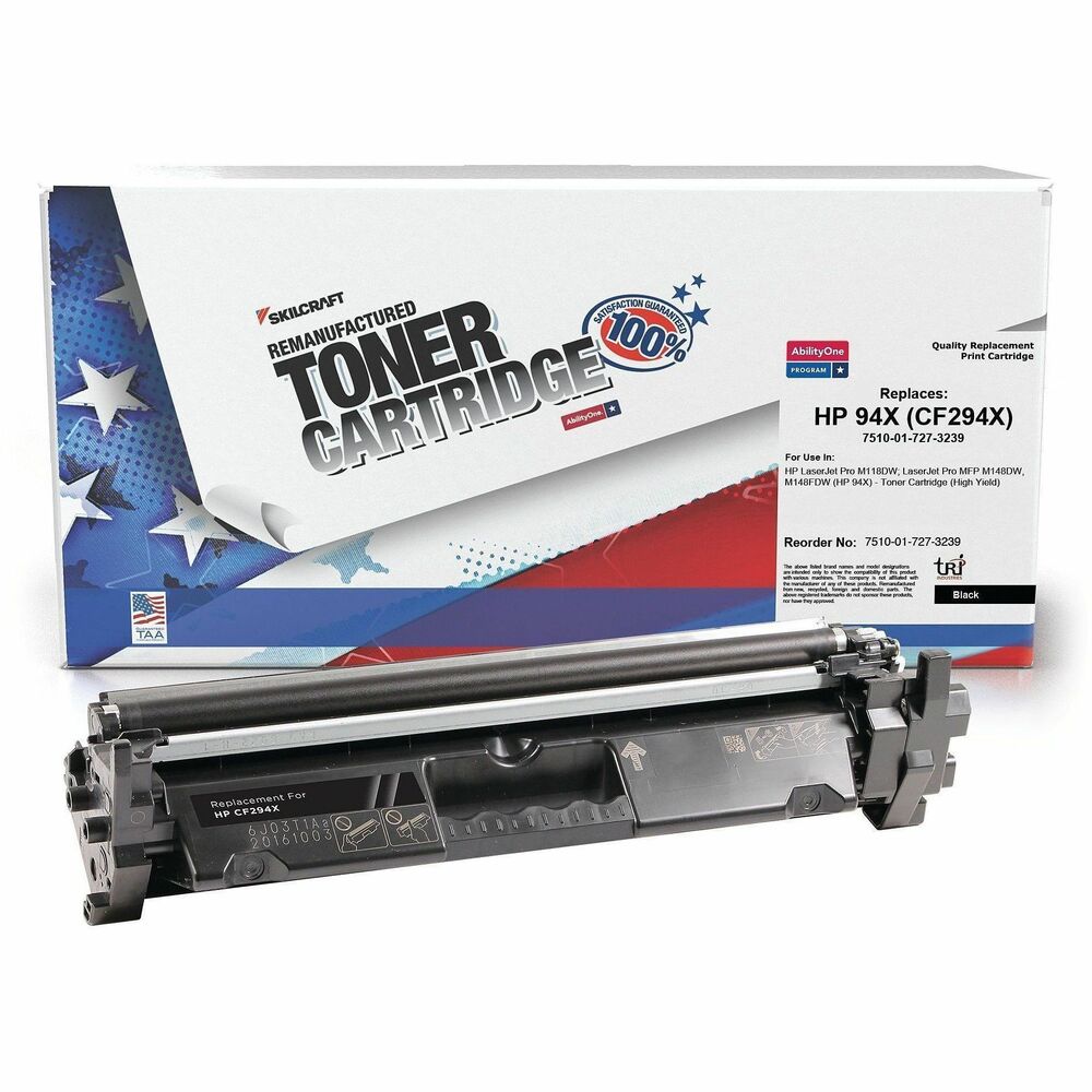 NSN7273239 - Remanufactured toner design uses precision color cartridge technology to meet HP standards for page yield, image quality and color precision. Toner fits HP LaserJet Pro M148 and M118. Cartridges meet ISO 14001 recycling standards and meets Executive Orders 13415 and 13423. Manufactured in the U.S.A and TAA-compliant.