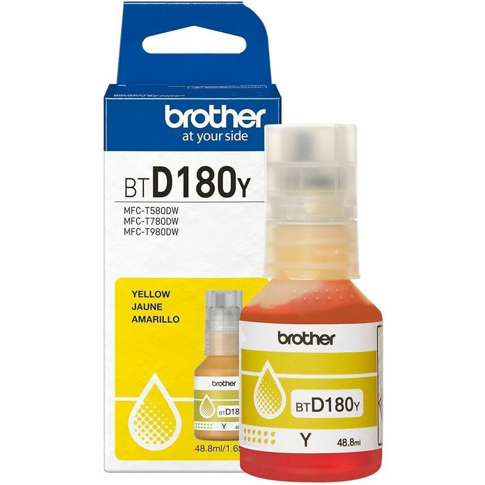 BRTBTD180YS - Great printing starts with great ink. Use this Brother Genuine Ink Bottle to print up to an incredible 5,000 pages in vibrant color. Offering consistent performance, this spill-free ink bottle refills the tank system in less than a minute. Its specially engineered design helps you avoid inserting the incorrect bottles into each color well. By using ink bottles, you'll play a part in reducing cartridge waste- it's good for you, and great for our planet. Print Confidently with Brother Genuine BTD180 Ink in your INKvestment Tank 580, 780, or 980 - the only brand we recommend for your Brother printer.Main FeaturesHigh yield ink bottle:Print for up to 5,000 pages.Print Confidently:The Brother Genuine BTD180Y High Yield Yellow Ink Bottle delivers consistent, reliable performance.Engineered for Excellence:The spill-free bottle design includes a key system that helps prevent inserting the wrong bottle into each color well.Compatible with:Brother INKvestment Tank 580, 780, and 980 printers.