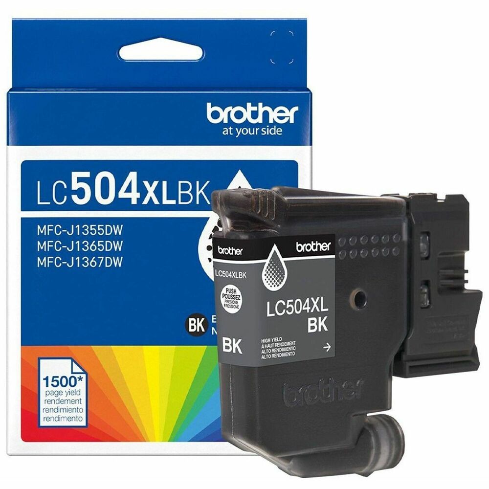 BRTLC504XLBKS - For everything you print, from coupons to tax documents, you can trust Brother Genuine Ink for consistent, premium performance with your Brother printer. The LC504XLBK High Yield Black Ink Cartridge produces bold, sharp prints with rich black for up to 1,500 pages. Print Confidently with Brother Genuine LC504 Ink in your INKvestment 1365 - the only brand we recommend for your Brother printer.Main FeaturesHigh yield ink cartridge:Print for up to 1,500 pages.Print Confidently:The Brother Genuine LC504XLBK High Yield Black Ink Cartridge delivers consistent, reliable performance.Better-for-the-planet disposal:Brother offers an environmentally responsible way to dispose of Brother Genuine Ink cartridges. Visit the manufacturer's website for more information.Brother Genuine Ink:Reliable performance you can count on. We engineer our ink cartridges to work seamlessly with your Brother printer.Stay stocked with Refresh:Printers that work with the LC504 series inks are eligible for the Refresh EZ Print Subscription and Refresh Reordering smart delivery services from Brother. Get ink delivered automatically before you run out. Learn More: https://www.brother-usa.com/supplies/anything-genuineCompatible with:Brother INKvestment MFC-J1365DW printer.