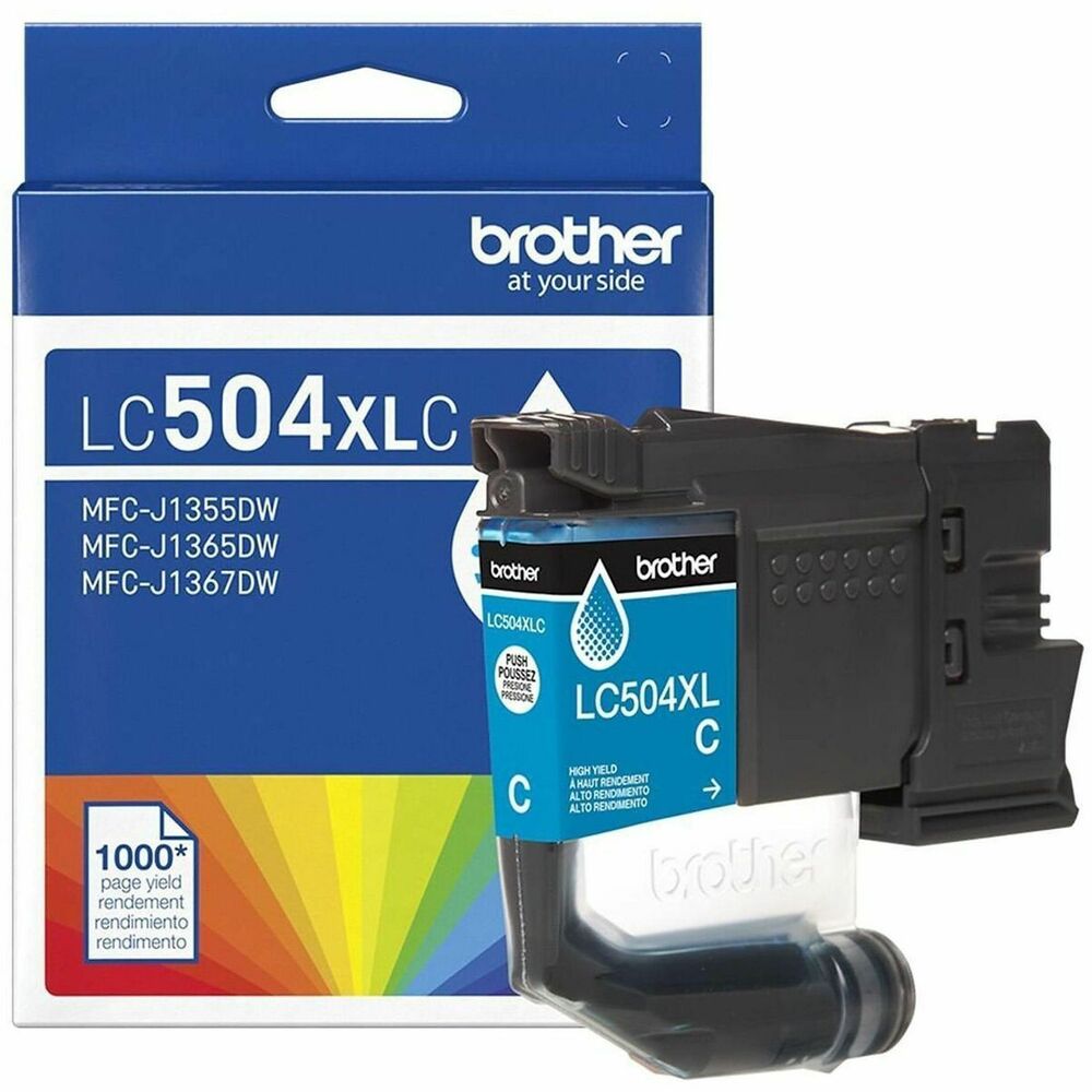 BRTLC504XLCS - For everything you print, from coupons to tax documents, you can trust Brother Genuine Ink for consistent, premium performance with your Brother printer. The LC504XLC High Yield Cyan Ink Cartridge produces vibrant, sharp prints with rich color for up to 1,000 pages. Print Confidently with Brother Genuine LC504 Ink in your INKvestment 1365 - the only brand we recommend for your Brother printer.Main FeaturesHigh yield ink cartridge:Print for up to 1,000 pages.Print Confidently:The Brother Genuine LC504XLC High Yield Cyan Ink Cartridge delivers consistent, reliable performance.Better-for-the-planet disposal:Brother offers an environmentally responsible way to dispose of Brother Genuine Ink cartridges. Visit the manufacturer's website for more information.Brother Genuine Ink:Reliable performance you can count on. We engineer our ink cartridges to work seamlessly with your Brother printer.Stay stocked with Refresh:Printers that work with the LC504 series inks are eligible for the Refresh EZ Print Subscription and Refresh Reordering smart delivery services from Brother. Get ink delivered automatically before you run out. Learn More: https://www.brother-usa.com/supplies/anything-genuineCompatible with:Brother INKvestment MFC-J1365DW printer.