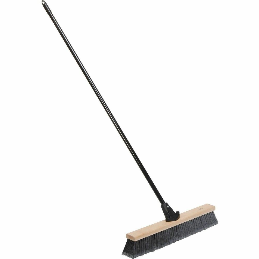 NSN6303063 - Keep surfaces clean in industrial environments with this Flexsweep Industrial Push Broom. High-quality broom sweeps away almost anything, from heavy debris to fine dirt particles. Stiff, polypropylene bristles are solvent-resistant and incredibly durable to conquer most any mess. Unbreakable Connector allows quick-and-easy assembly with no tools needed. 24" solid-hardwood broom block measures 1-1/8" thick and is designed for fine sweeping. 