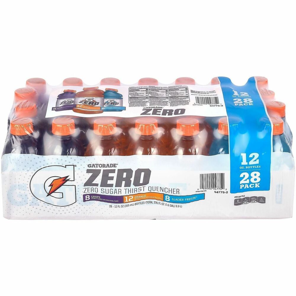 GRR22002527 - Gatorade Zero delivers the same proven hydration and fueling benefits as Gatorade Thirst Quencher but with no sugar. Orange, Grape and Glacier Freeze flavors means you will not even miss what is missing. Scientifically researched and game tested to replace electrolytes lost in sweat, Gatorade hydrates better than water and is trusted by top athletes while anyone can enjoy its bold, flavorful benefits.