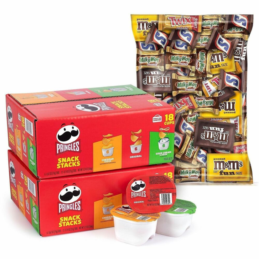 GRR60004170 - Who says time in the office caneôt be both sweet and savory This bulk bag combines Mars milk chocolate candy with Pringles Stack Chips Grab & Go Variety Packs to satisfy every craving. Perfect for breakrooms, meetings, or a mid-day pick-me-up, this mix keeps the office stocked and energized.