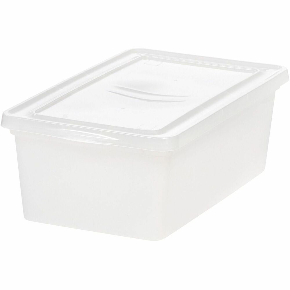 IRS100145 - 6 QT Non-Latching Box lets you easily and securely organize your items and space. Lids securely snap into place to ensure your items stay safe. Easily stack on other stackable storage bins to save space. Use to organize toys, school supplies and more.