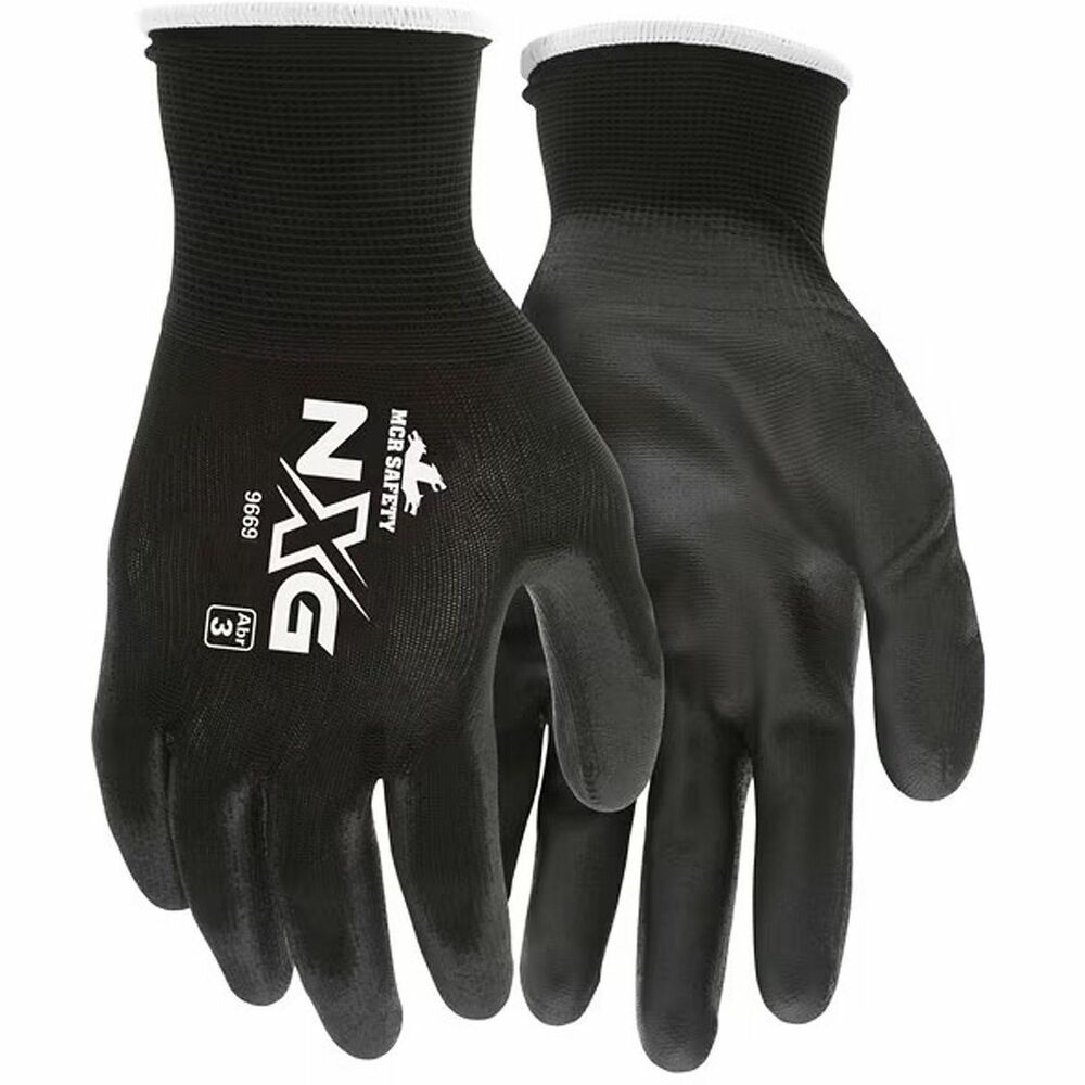 MCSCRW9669XL - 9669 NXG Gloves deliver next-generation performance through advanced manufacturing and thoughtful design. Gloves feature seamless 13-gauge nylon shells and polyurethane palm coating that enhance grip and abrasion resistance without compromising dexterity. Flat-dipped coating and ergonomic liner mimic the natural curve of your hand to reduce fatigue and boost productivity. Gloves are produced in state-of-the-art facilities using environmentally responsible methods and come free of silicone.
