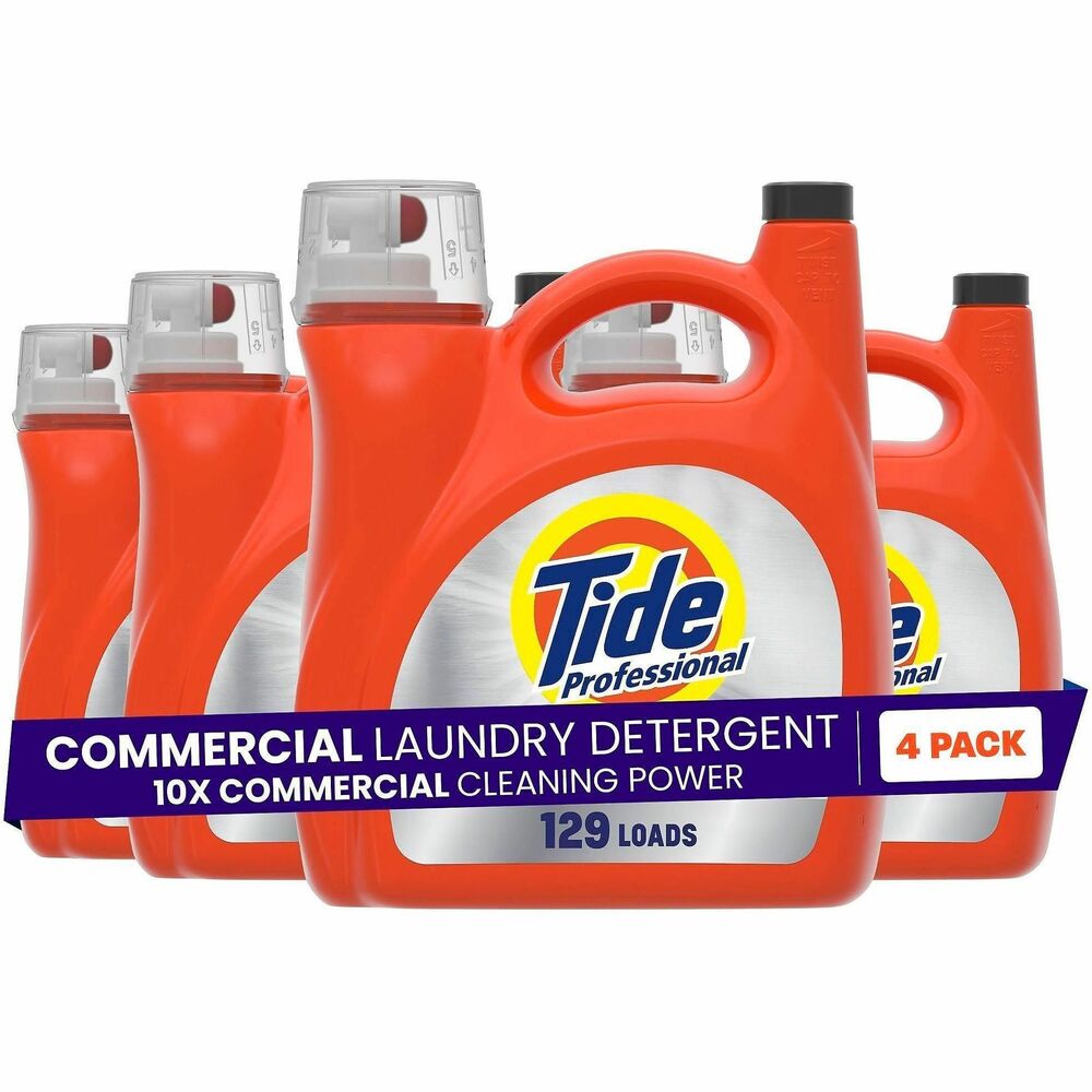 PGC14119CT - Tide Professional Laundry Detergent is formulated for professional use and cleans up to 129 loads of laundry. Commercial liquid detergent is effective on tough stains businesses encounter every day, removing them in a single wash. It works across different types of businesses, including foodservice, hospitality, healthcare and more, in commercial and residential machines.