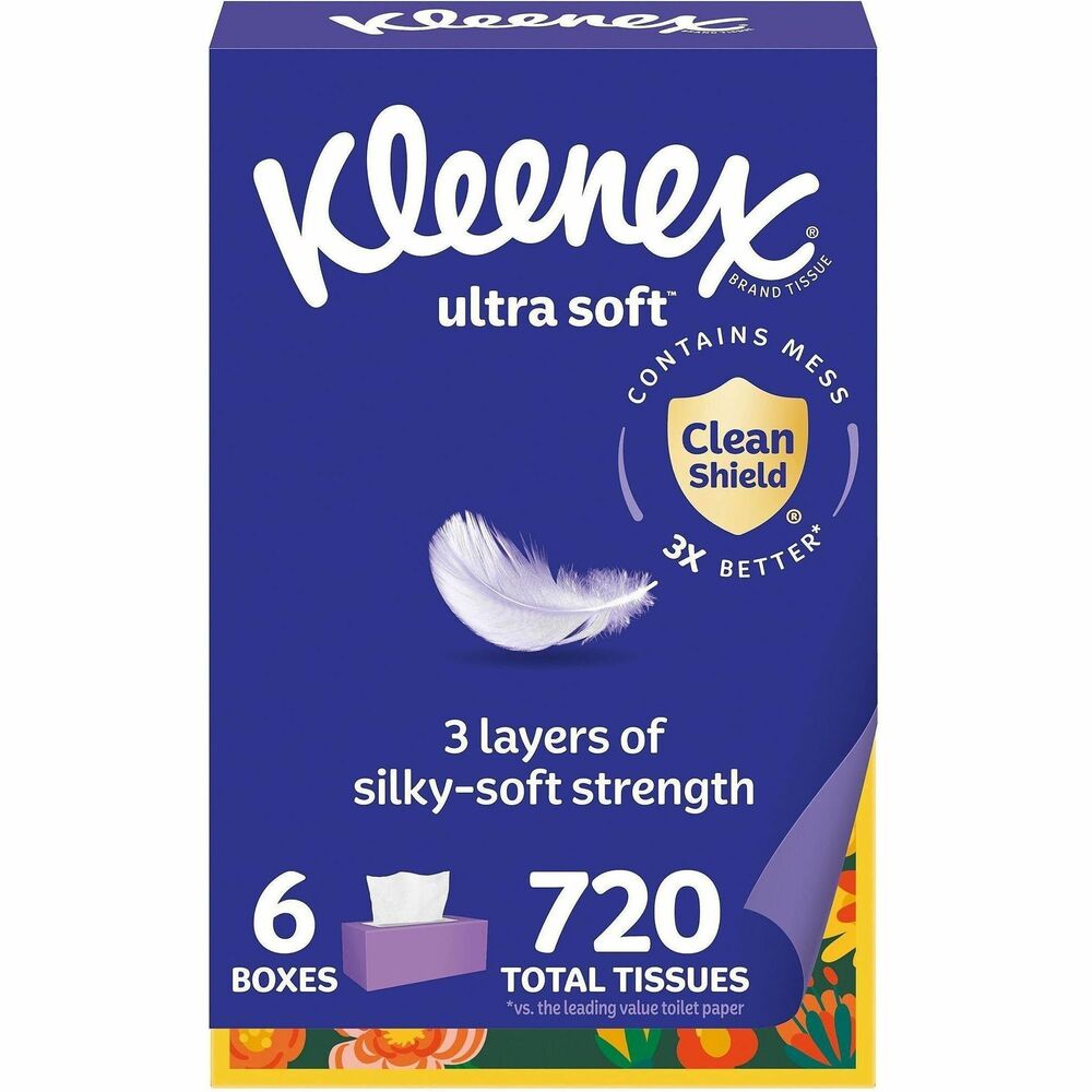 KCC54317 - Kleenex Ultra Soft Tissues offer dependable strength combined with ultimate softness. Three-ply tissues are soft, strong and fragrance-free. Tissue boxes come in a variety of colors and designs that complement your home, office or business decor.
