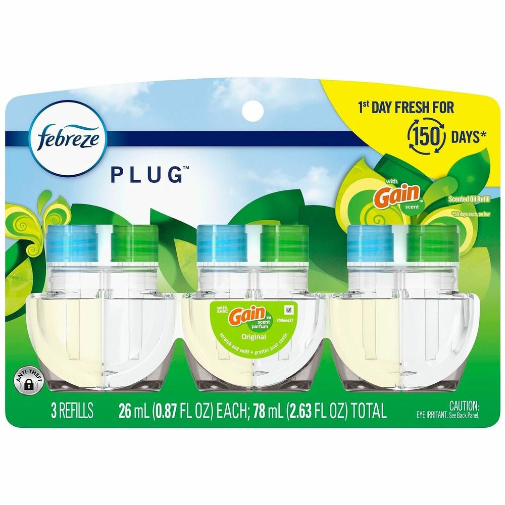 PGC13842 - Fade-Defy PLUG Air Freshener delivers first-day fresh that lasts 50 days (on low setting). Simply refill your Febreze Fade-Defy PLUG with these scent-refill packs, plug in to any outlet in high-traffic areas and enjoy. Use to eliminate unpleasant odors and refresh kitchens, bathrooms and more.
