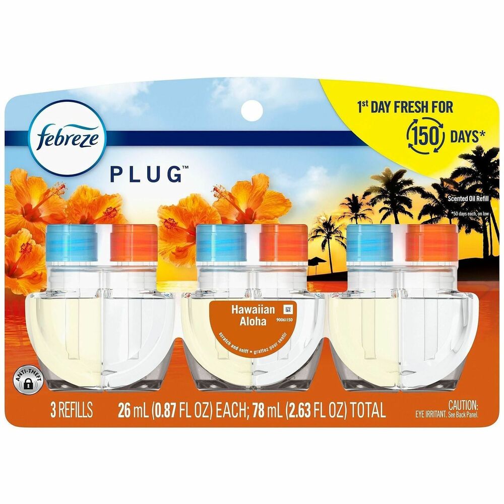 PGC13843 - Fade-Defy PLUG Air Freshener delivers first-day fresh that lasts 50 days (on low setting). Simply refill your Febreze Fade-Defy PLUG with these scent-refill packs, plug in to any outlet in high-traffic areas and enjoy. Use to eliminate unpleasant odors and refresh kitchens, bathrooms and more.