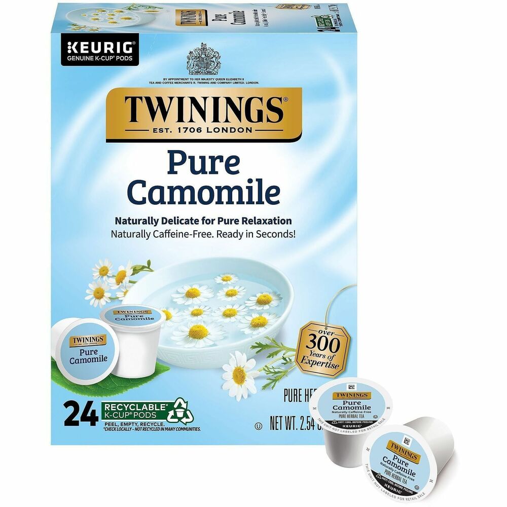 TWGF08761 - This relaxing herbal tea is expertly blended using only pure chamomile blossoms. Relaxing, soothing tea delivers soft, floral aromas and smooth taste. Naturally caffeine-free tea comes in recyclable K-Cup pods and is ready in seconds.
