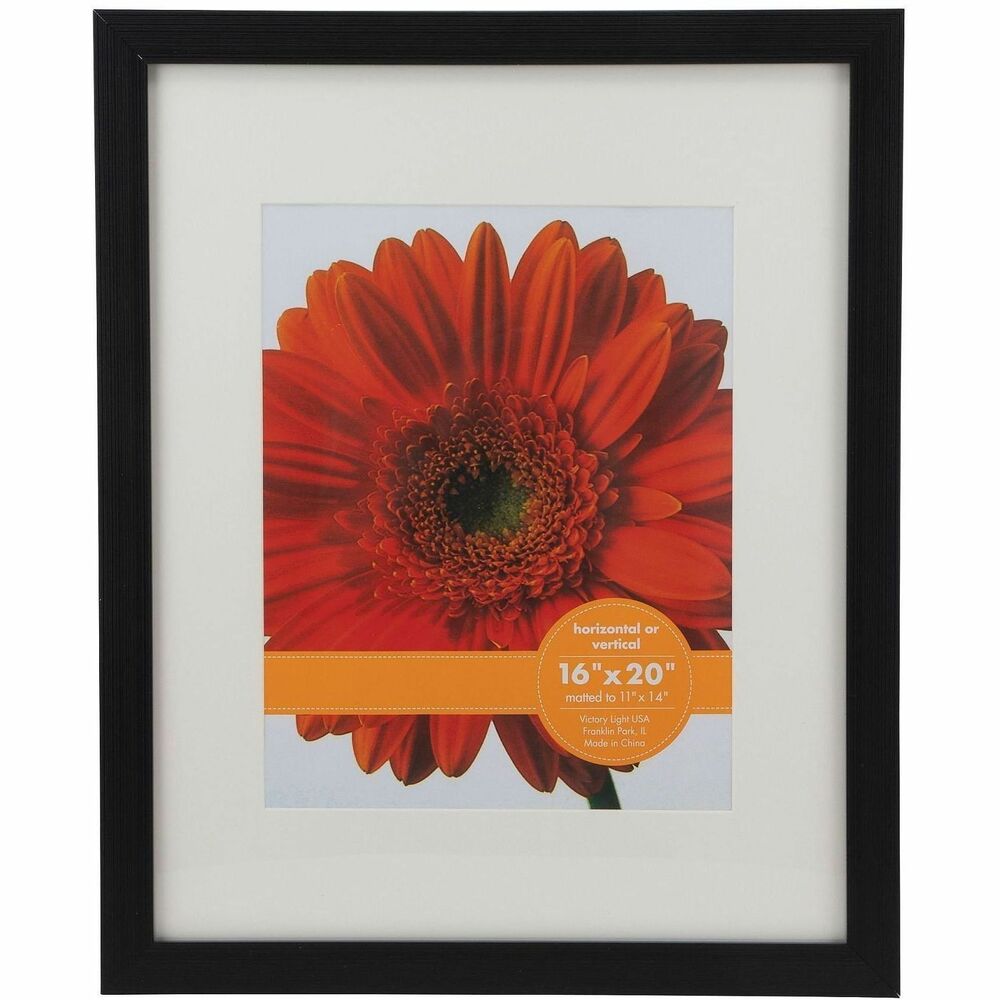 VLU1068275B1620 - Showcase proud accomplishments in your office, restaurant or home with this 16" x 20" Poster or Photo Frame. High-quality construction offers lasting durability. Attractive design blends well with most walls, panels and spaces. Keep dust and dirt off your document or photo with the clear protective sheet. Included mat helps size down to an 11" x 14" opening.