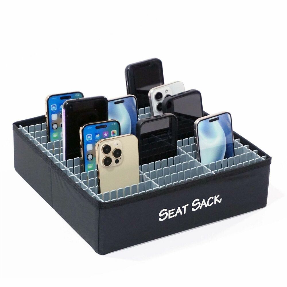 SSKPB036 - Avoid distractions in the classroom with this convenient Cell Phone Storage Tray. Students can place phones in the tray upon arrival and pick up after class to minimize distractions and disruptions. The perfect phone organizer, this tray accommodates up to 36 cell phones. Tray can also hold calculators or other classroom tools like notecards. Easily fold up and break down for easy storage.   