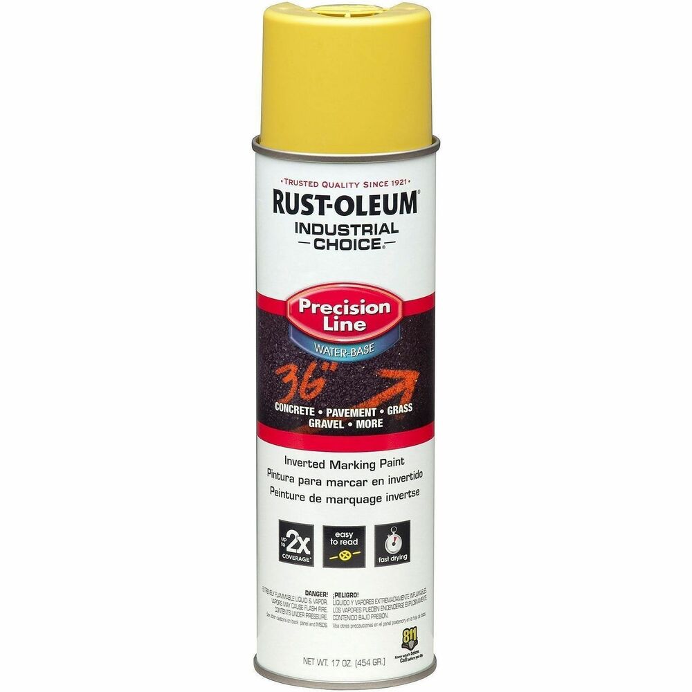RST203034CT - Create ultra-crisp, long-lasting marks with Industrial Choice M1800 System Precision Line Inverted Marking Paint Spray. This water-based formula creates accurate, easy-to-read markings in a bright, durable color. Use it for marking concrete, pavement, gravel, grass and more. Paint spray is ideal for marking the location of underground utilities at construction and excavation sites where identification is desired. The precision tip means virtually no overspray. Paint resists early fading and chalking. It adheres to hot surfaces and can be sprayed in the cold (to 25 degrees Fahrenheit). Once applied, the paint dries in under 5 minutes.