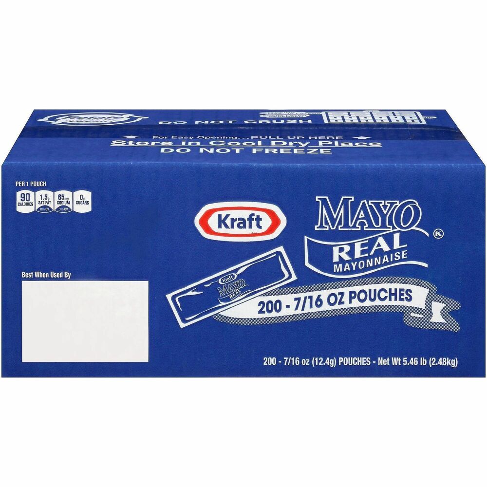 GRR22001118 - Kraft Real Mayonnaise is made with high-quality ingredients. Light, creamy mayo is made with cage-free eggs and delivers the perfect texture for spreading on sandwiches and more. Single-serve packets are great for restaurants, food trucks, breakrooms, cafeterias and more.